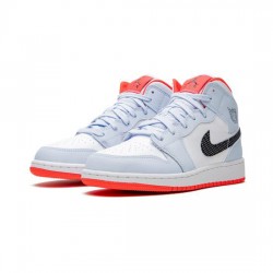 Air Jordan 1 Mid Outfit Blue White Red Jordan Sneakers