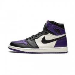 Air Jordan 1 Retro High Outfit Outfit Court Purple White Black Women Men AJ1 555088 501