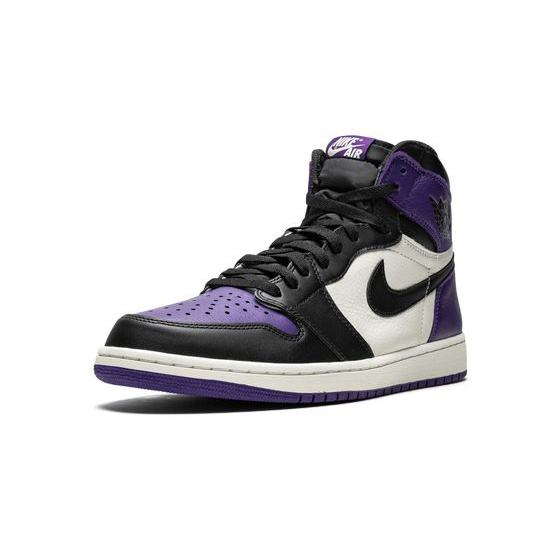 Air Jordan 1 Retro High Outfit Outfit Court Purple White Black Women Men AJ1 555088 501