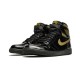 Air Jordan 1 Retro High Outfit Black Metallic Gold Men Women AJ1 Shoes 555088 032