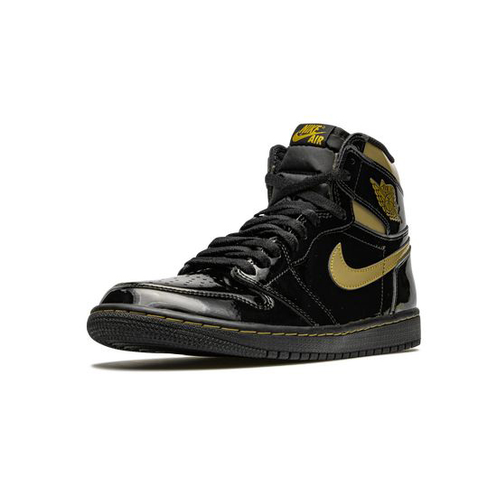 Air Jordan 1 Retro High Outfit Black Metallic Gold Men Women AJ1 Shoes 555088 032