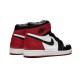 Air Jordan 1 Retro High Outfit OG Black Toe White Red Women Men AJ1 555088 125