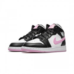 Air Jordan 1 Mid Outfit White Black Light Arctic Pink Jordan Sneakers