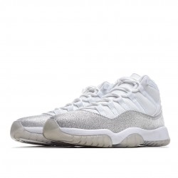 Air Jordan 11 Retro Outfit White Metallic Silver Ar0715 100 Unisex Aj11 Jordan Sneakers