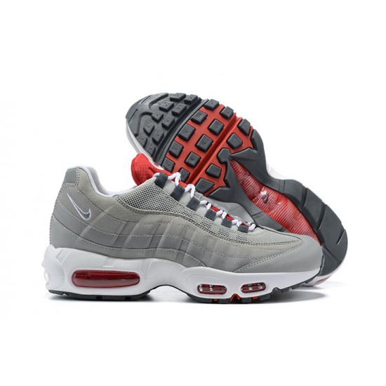 Air Max 95 TT Men Sports Shoes Grey White and Red 