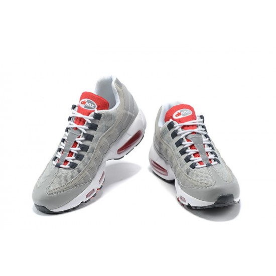 Air Max 95 TT Men Sports Shoes Grey White and Red 