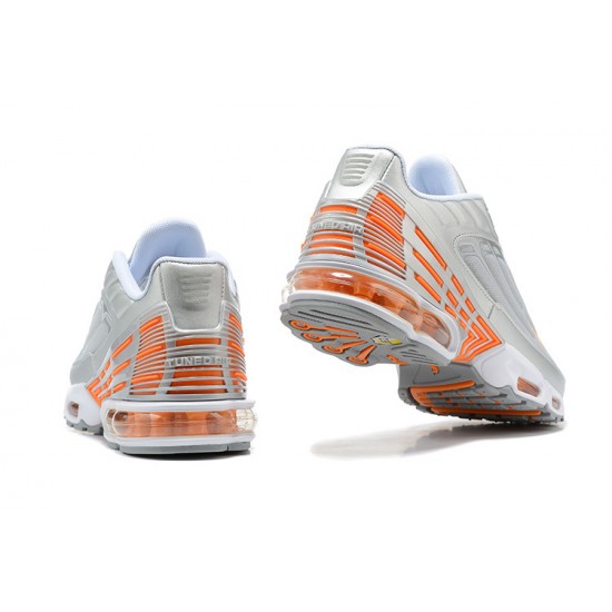 Air Max Plus 3 Men Sports Shoes Grey Orange and Silver