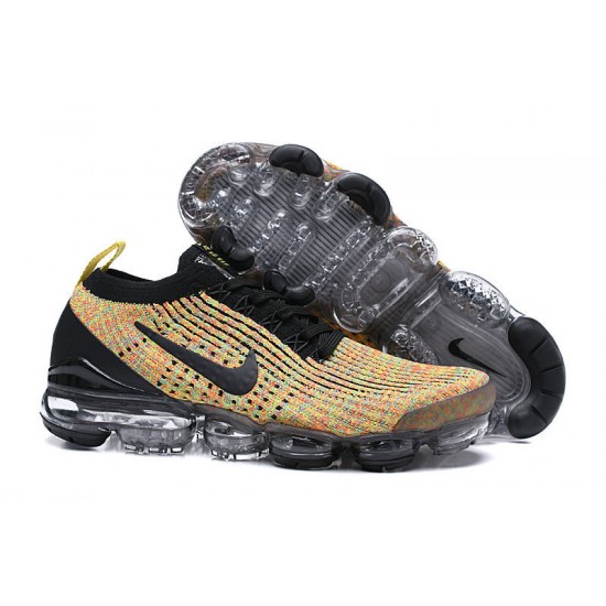 Air VaporMax Flyknit 3 Women/Men Sports Shoes Black Yellow  AJ6900-006